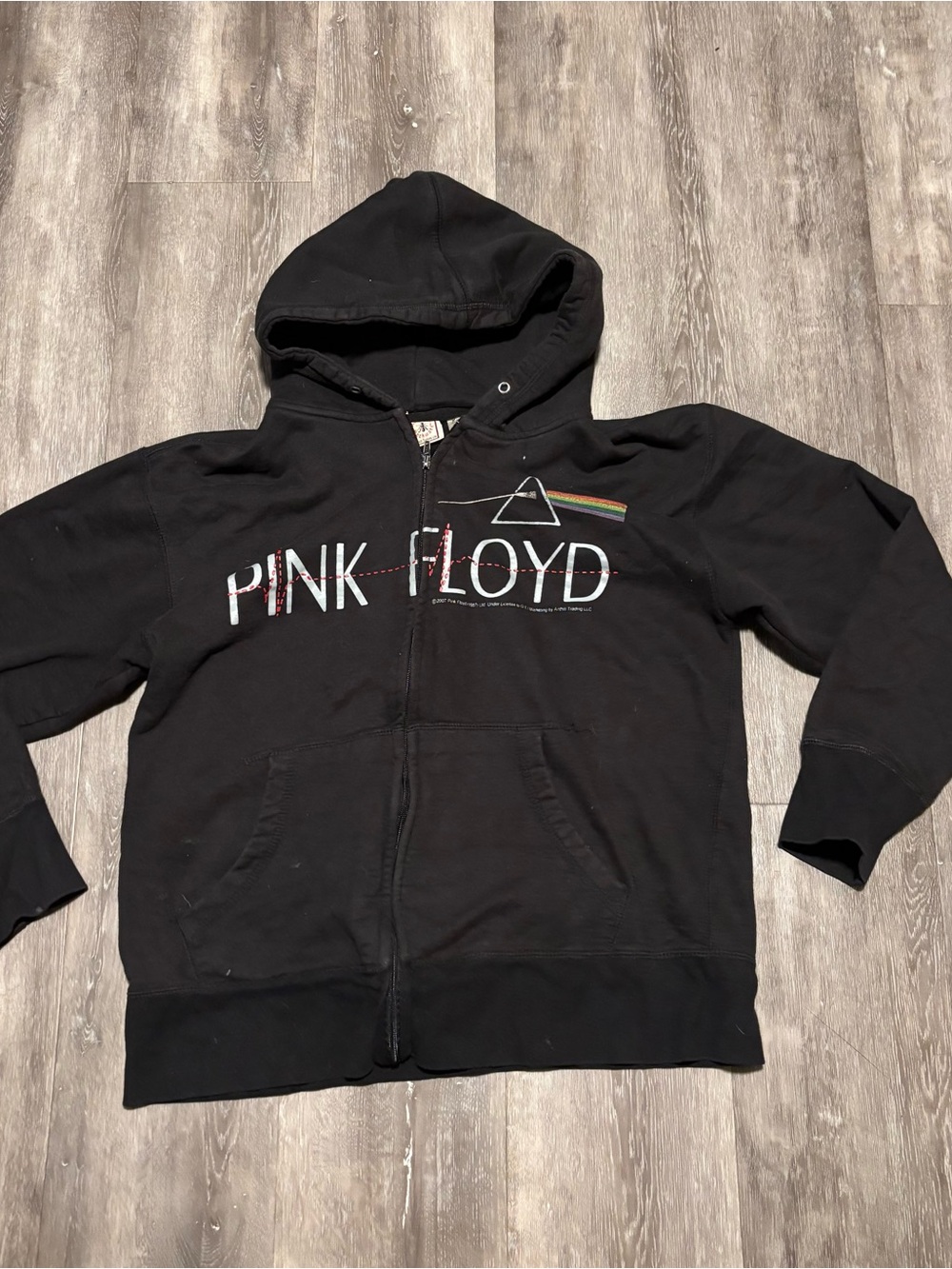 Vintage Pink Floyd Dark Side of the Moon Original Black Zip-Up Hoodie Medium